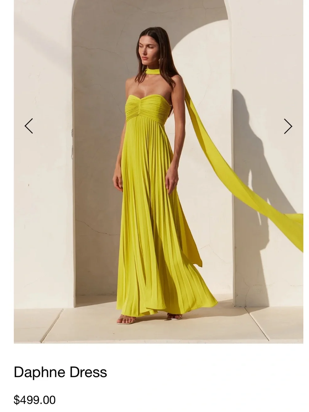 Delfi Collective Daphne Dress in Chartreuse - Picture 1 of 6